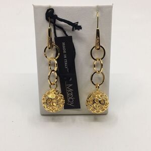 NWT MOOBY gold tone and link drop earrings